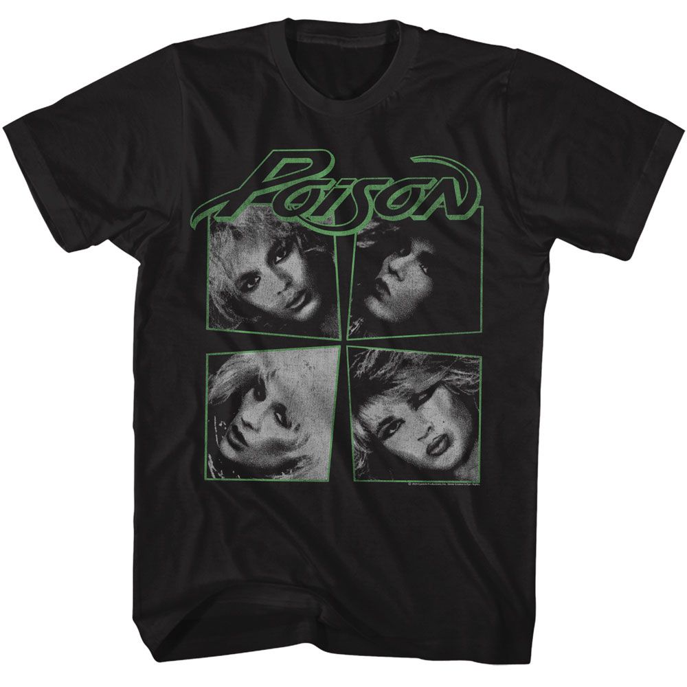 Poison - I Want Action Four Photos - American Classics - Solid Black Adult Short Sleeve T-Shirt (Image 1)