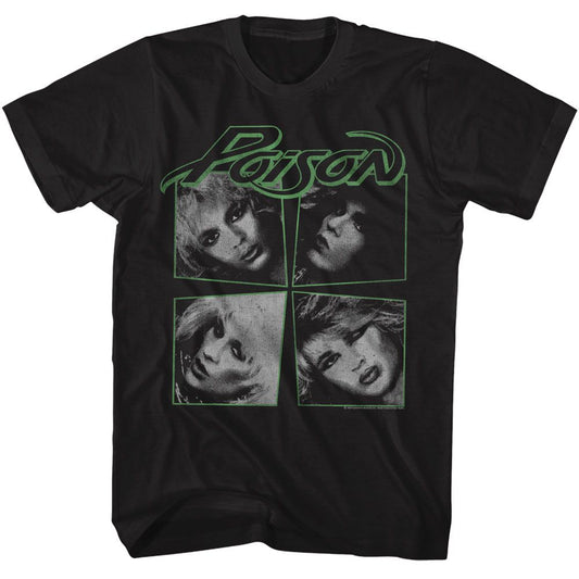 Poison - I Want Action Four Photos - American Classics - Solid Black Adult Short Sleeve T-Shirt (Image 1)