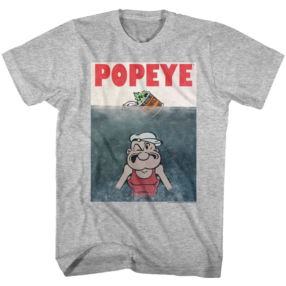 Popeye - Beware Of Popeye - Short Sleeve - Heather - Adult - T-Shirt - clothing by TeeHivey.com