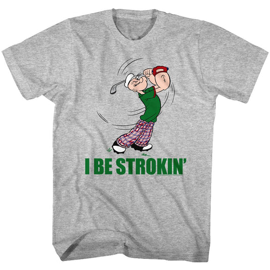 Popeye - Strokin - Short Sleeve - Heather - Adult - T-Shirt - clothing by TeeHivey.com