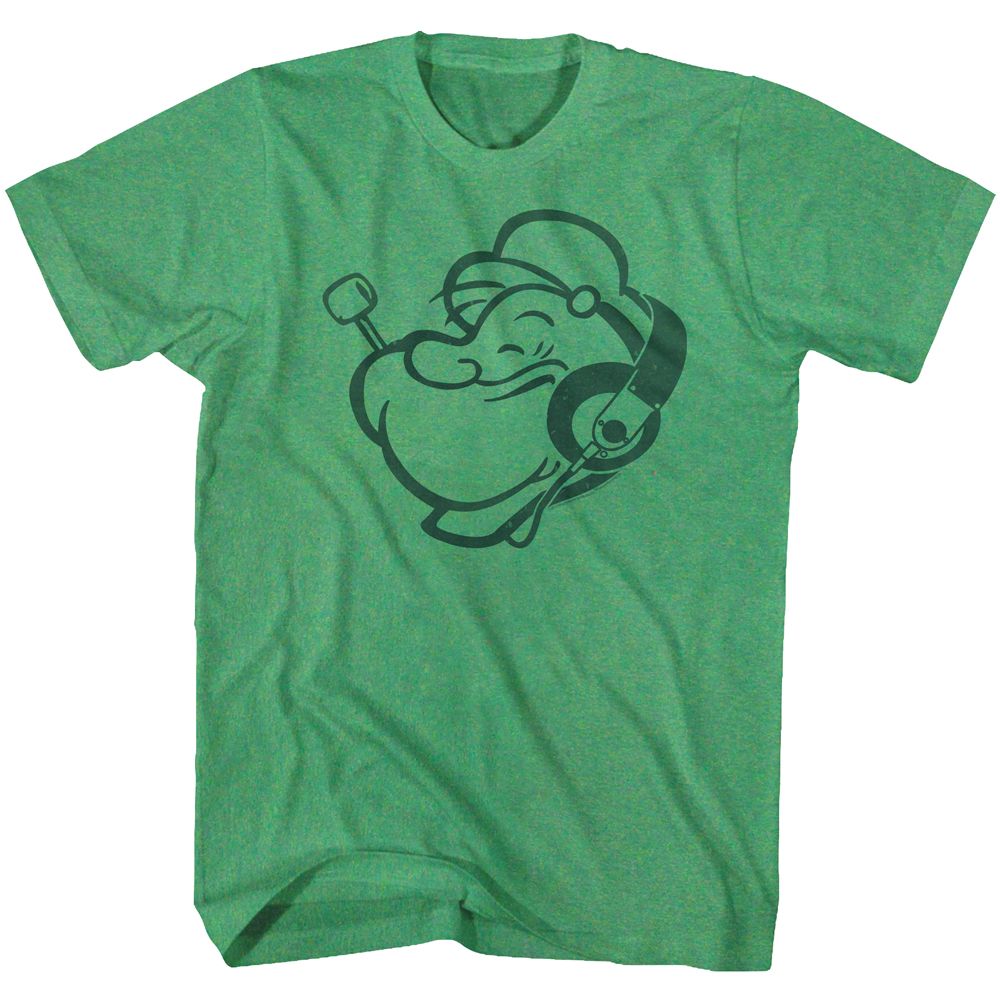 Popeye - Headphones - Short Sleeve - Heather - Adult - T-Shirt - clothing by TeeHivey.com