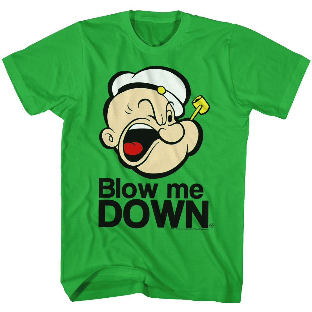 Popeye - Blow Me Down 2 - Short Sleeve - Adult - T-Shirt - clothing by TeeHivey.com