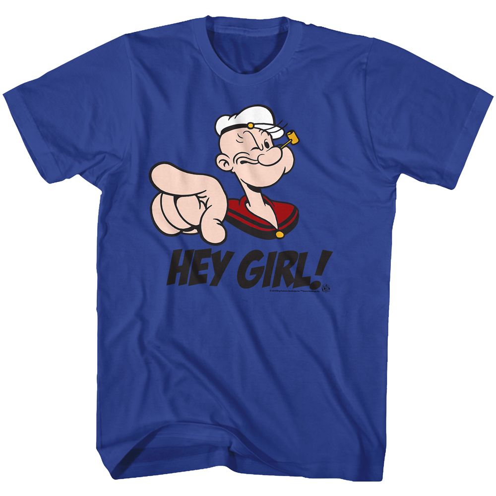 Popeye - Hey Girl - Short Sleeve - Adult - T-Shirt - clothing by TeeHivey.com