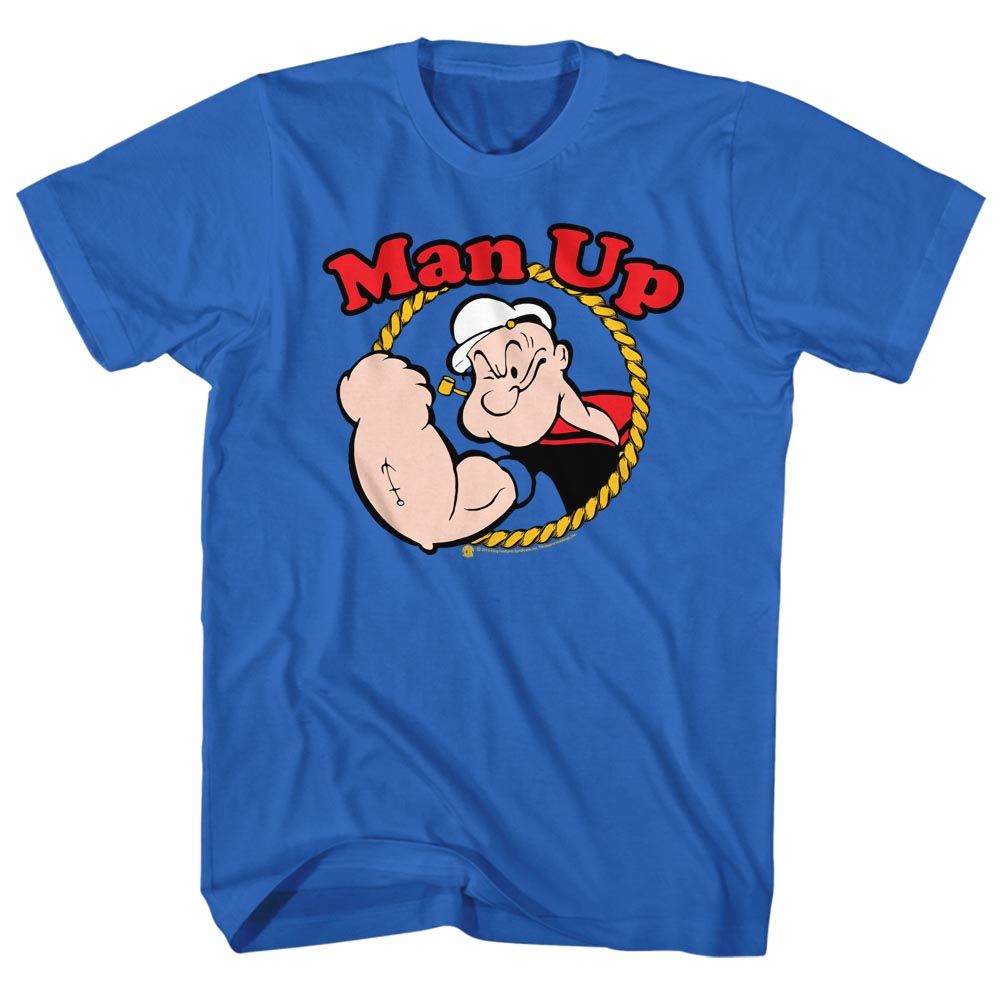 Popeye - Man Up - Short Sleeve - Adult - T-Shirt - clothing by TeeHivey.com