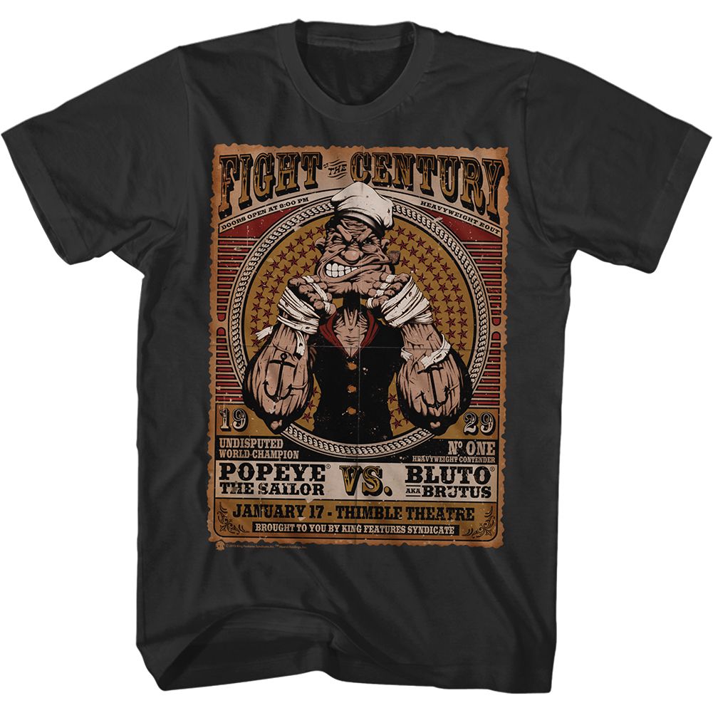 Popeye - Fight Of The Century - Short Sleeve - Adult - T-Shirt - clothing by TeeHivey.com