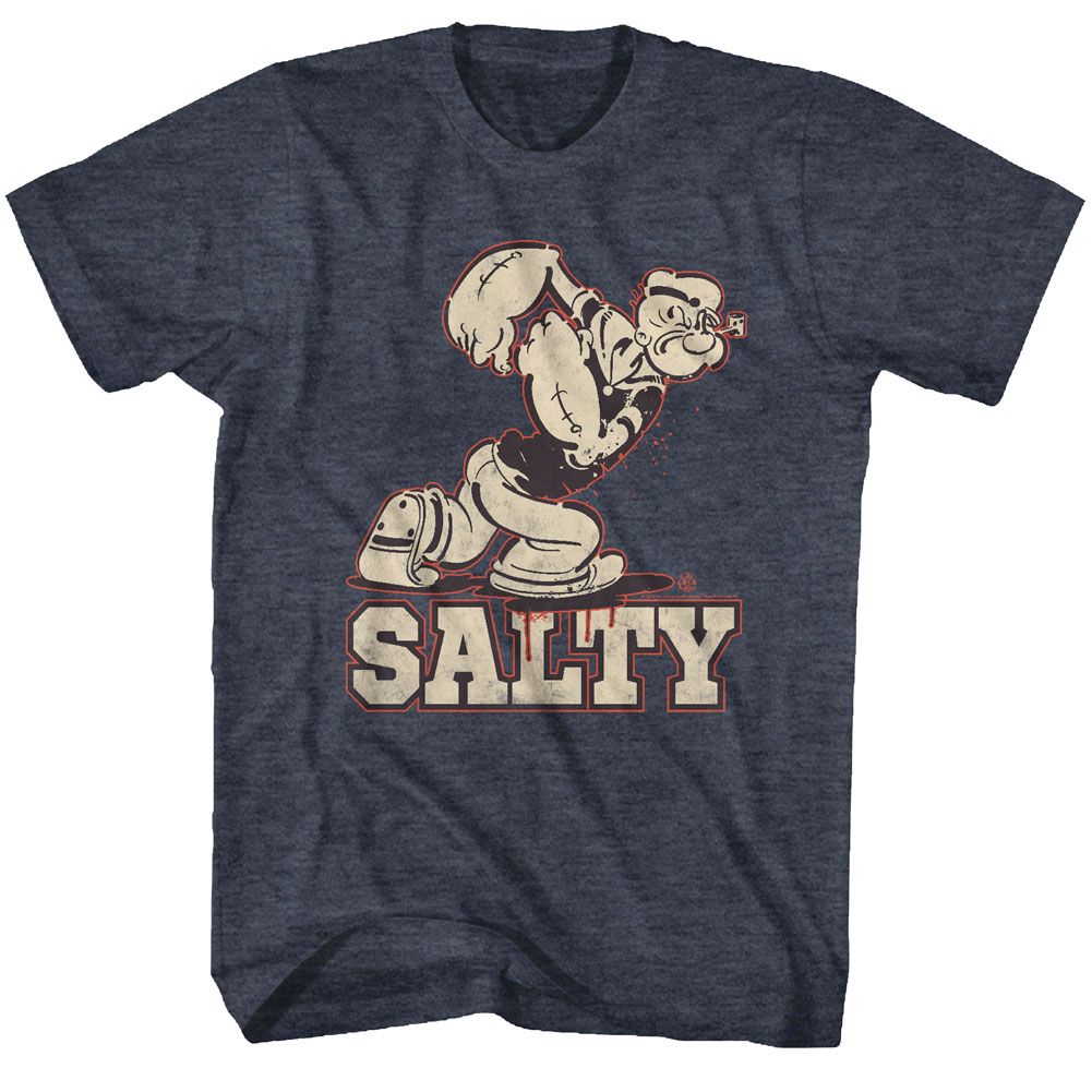 Popeye - Salty - Short Sleeve - Heather - Adult - T-Shirt - clothing by TeeHivey.com