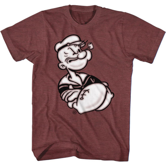Popeye - Arms Crossed - Short Sleeve - Heather - Adult - T-Shirt - clothing by TeeHivey.com