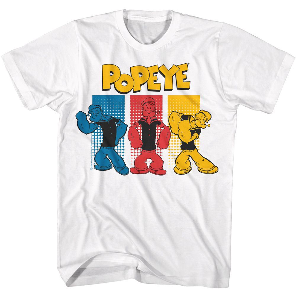Popeye - Halftone Rectangles - Short Sleeve - Adult - T-Shirt - clothing by TeeHivey.com