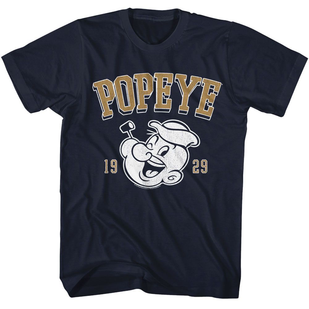 Popeye - Athletic - American Classics - Solid Blue Adult Short Sleeve T-Shirt - clothing by TeeHivey.com (Image 1)