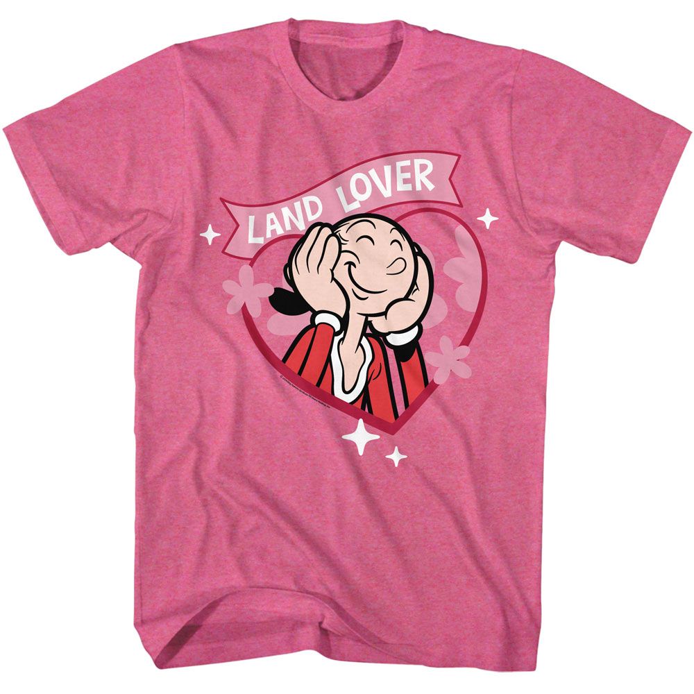 Popeye - Land Lover - American Classics - Heather Pink Adult Short Sleeve T-Shirt - clothing by TeeHivey.com (Image 1)