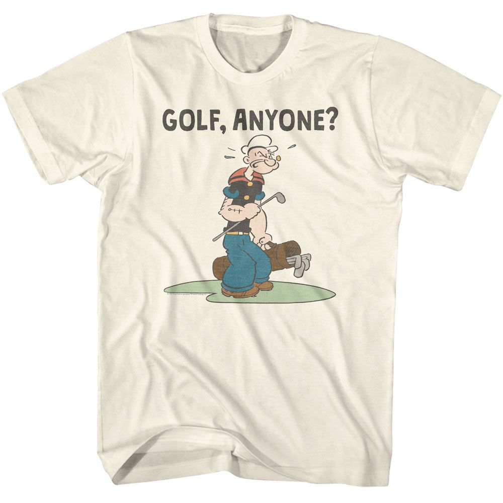 Popeye - Golf Anyone - American Classics - Adult Short Sleeve T-Shirt - clothing by TeeHivey.com (Image 1)