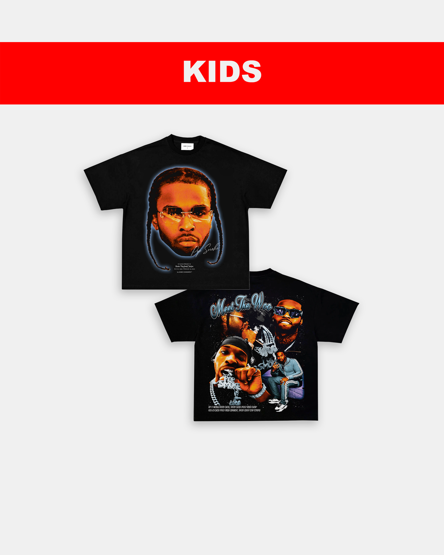 POP SMOKE - KIDS TEE - [DS] - clothing by TeeHivey.com (Image 2)