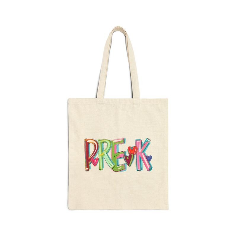 PRE K Teacher Tote Bag, Gift For Teacher, Preschool Teacher Bag, Cotton Canvas Tote Bag - clothing by TeeHivey.com