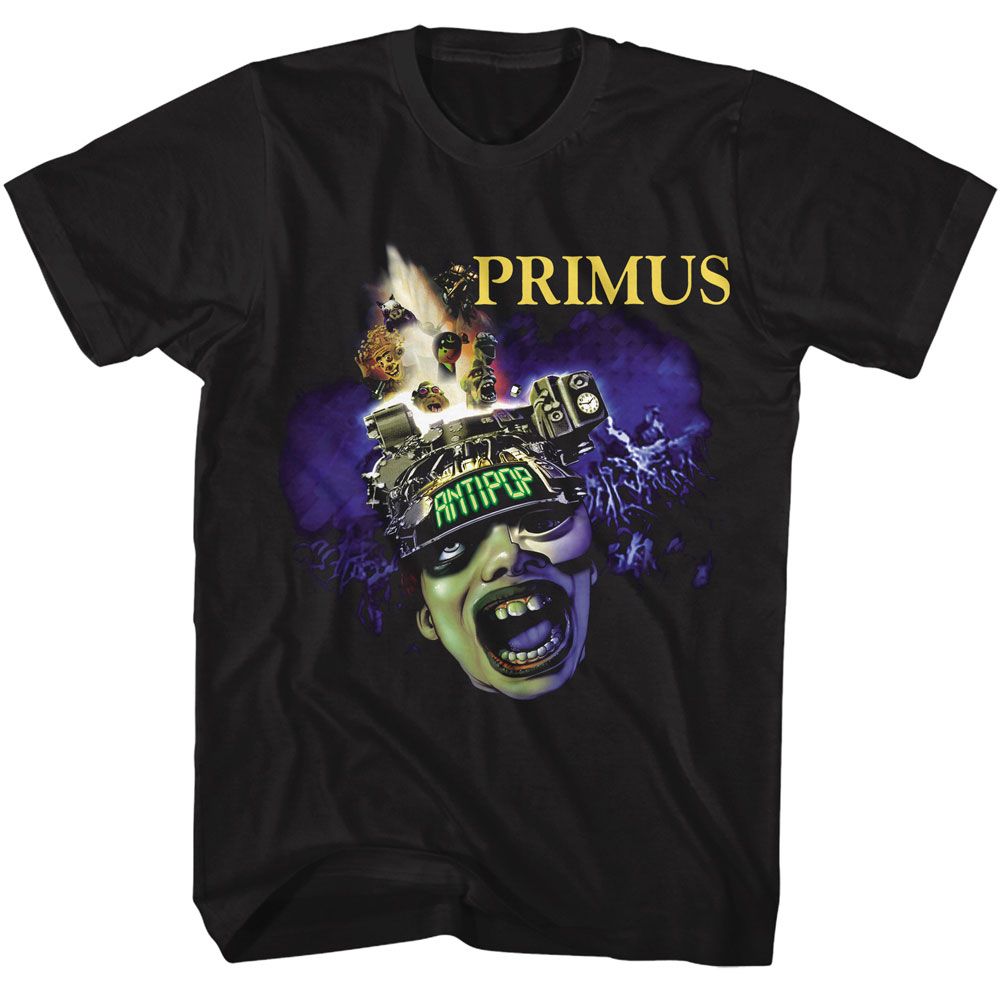 Primus - Antipop - American Classics - Solid Black Adult Short Sleeve T-Shirt - clothing by TeeHivey.com (Image 1)
