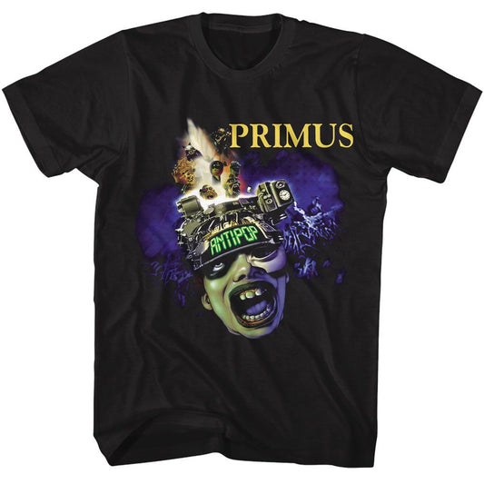 Primus - Antipop - American Classics - Solid Black Adult Short Sleeve T-Shirt - clothing by TeeHivey.com (Image 1)
