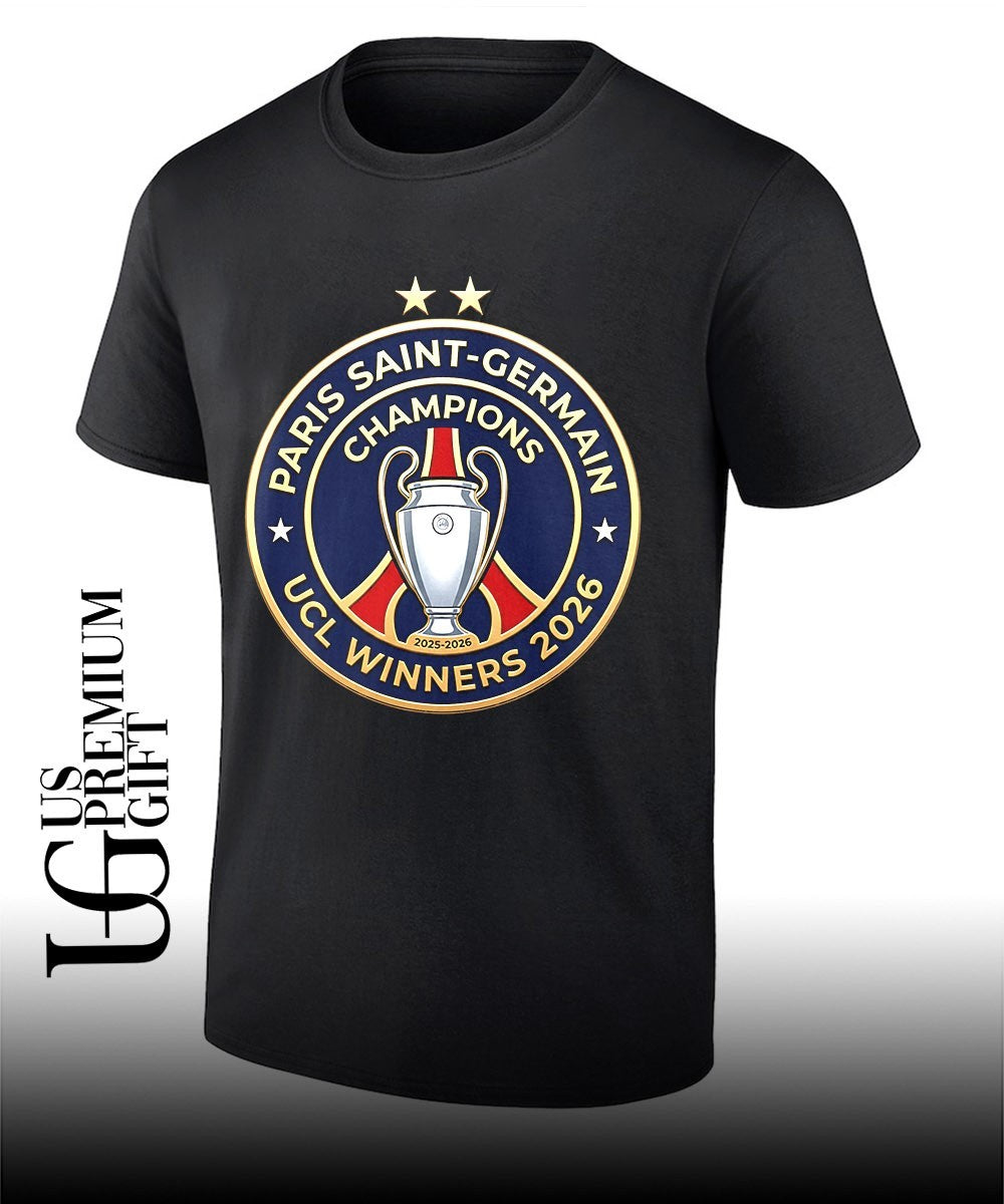 PSG Champions UCL Winners 2026 logo shirt