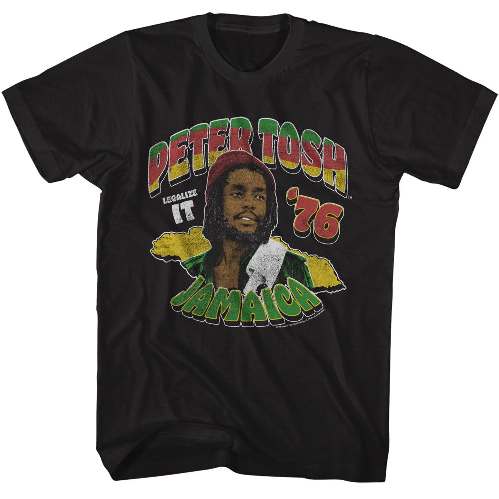 Peter Tosh - Legalize It 76 - American Classics - Solid Black Adult Short Sleeve T-Shirt - clothing by TeeHivey.com (Image 1)