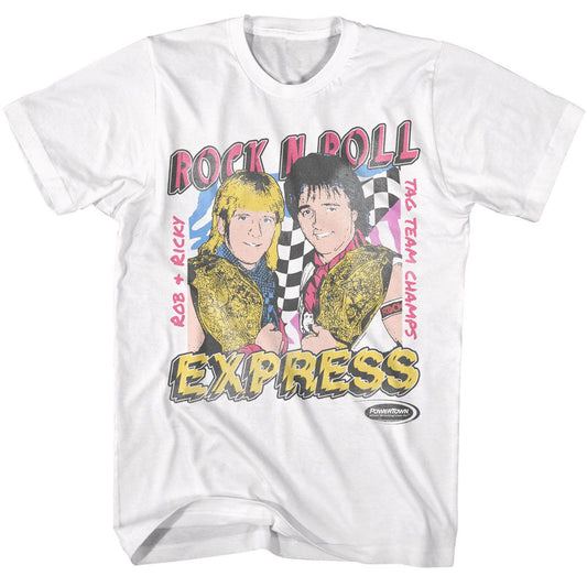 Powertown - Rnr Express Tag Champs - White Short Sleeve Adult T-Shirt - clothing by TeeHivey.com (Image 1)