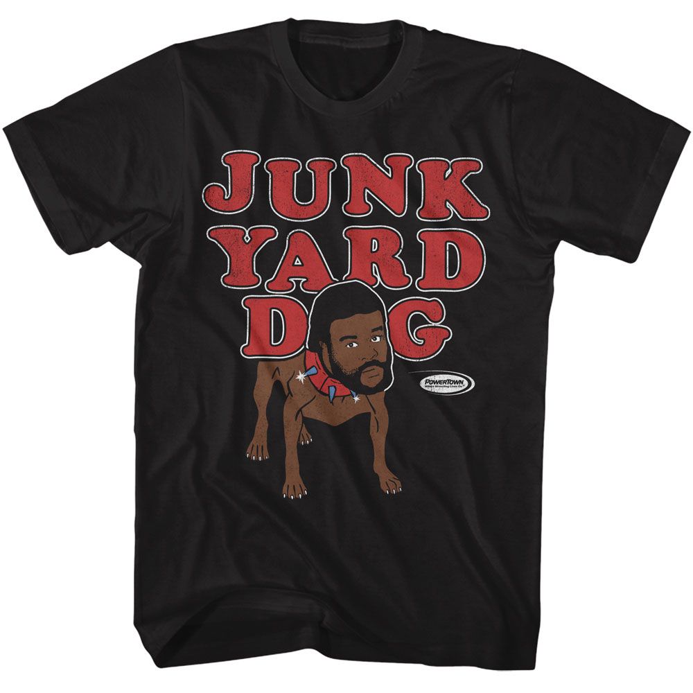 Powertown - Junkyard Dog - American Classics - Solid Black Adult Short Sleeve T-Shirt - clothing by TeeHivey.com (Image 1)