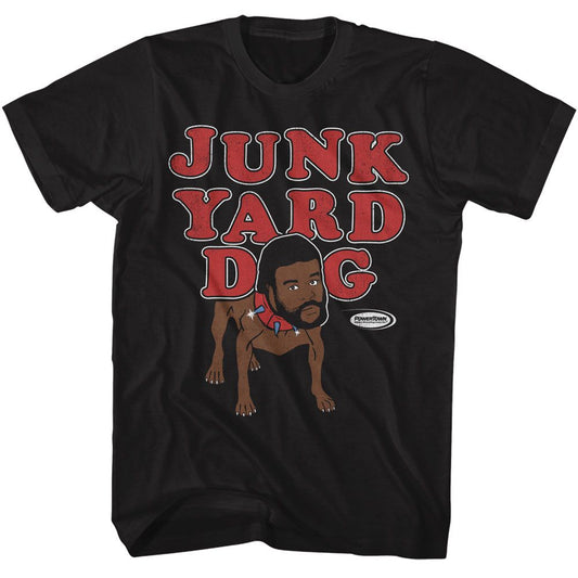 Powertown - Junkyard Dog - American Classics - Solid Black Adult Short Sleeve T-Shirt - clothing by TeeHivey.com (Image 1)