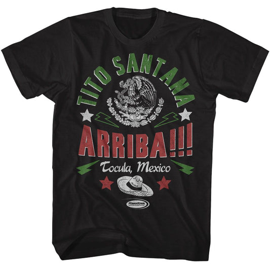 Powertown Tito Santana Mexico Black Solid Adult Short Sleeve T-Shirt - clothing by TeeHivey.com (Image 1)