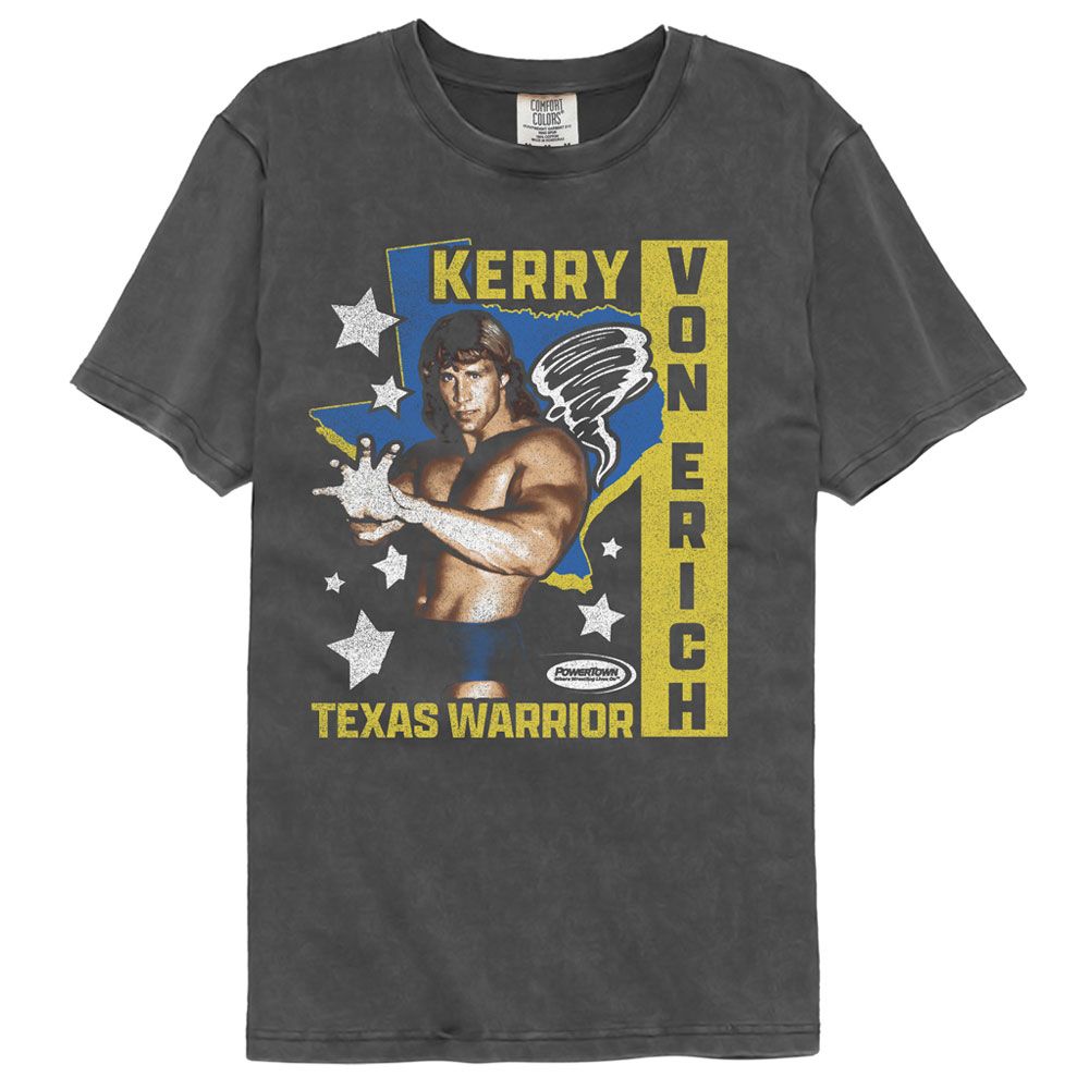 Powertown - Texas And Stars - American Classics - Solid Gray Adult Short Sleeve Comfort Color T-Shirt (Image 1)