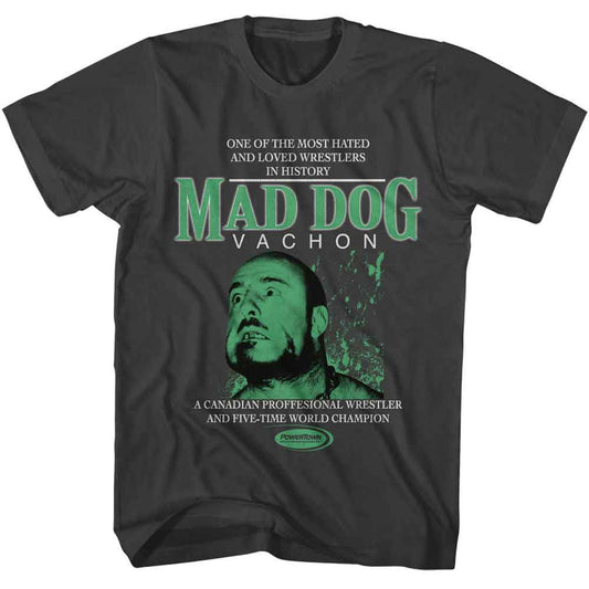 Powertown - Mad Dog Vachon - American Classics - Smoke Adult Short Sleeve T-Shirt - clothing by TeeHivey.com (Image 1)