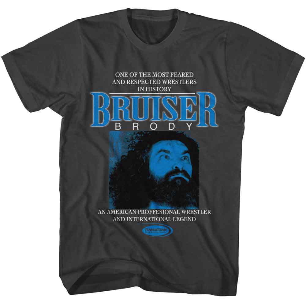 Powertown - Bruiser Brody - American Classics - Smoke Adult Short Sleeve T-Shirt - clothing by TeeHivey.com (Image 1)
