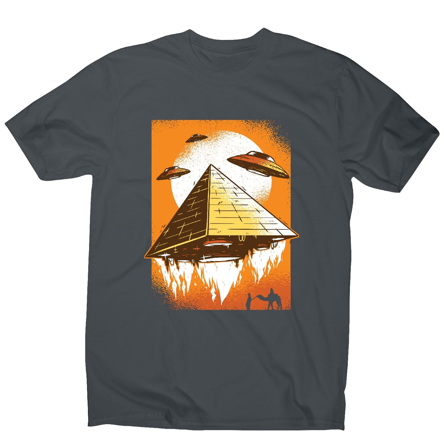 Pyramid ufo - funny ufo men's t-shirt