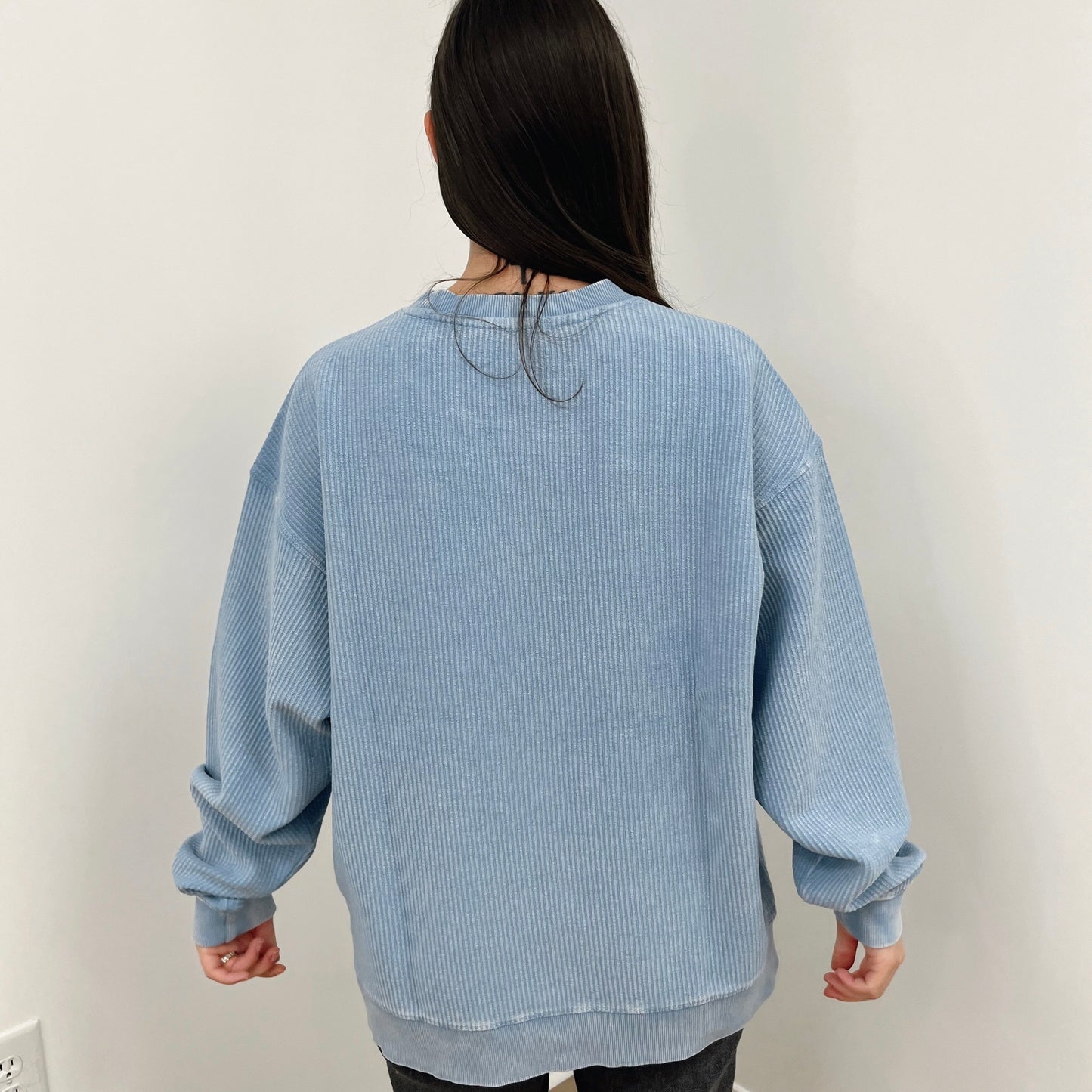 Pacific Blue Oversized Corded Crew - clothing by TeeHivey.com (Image 2)