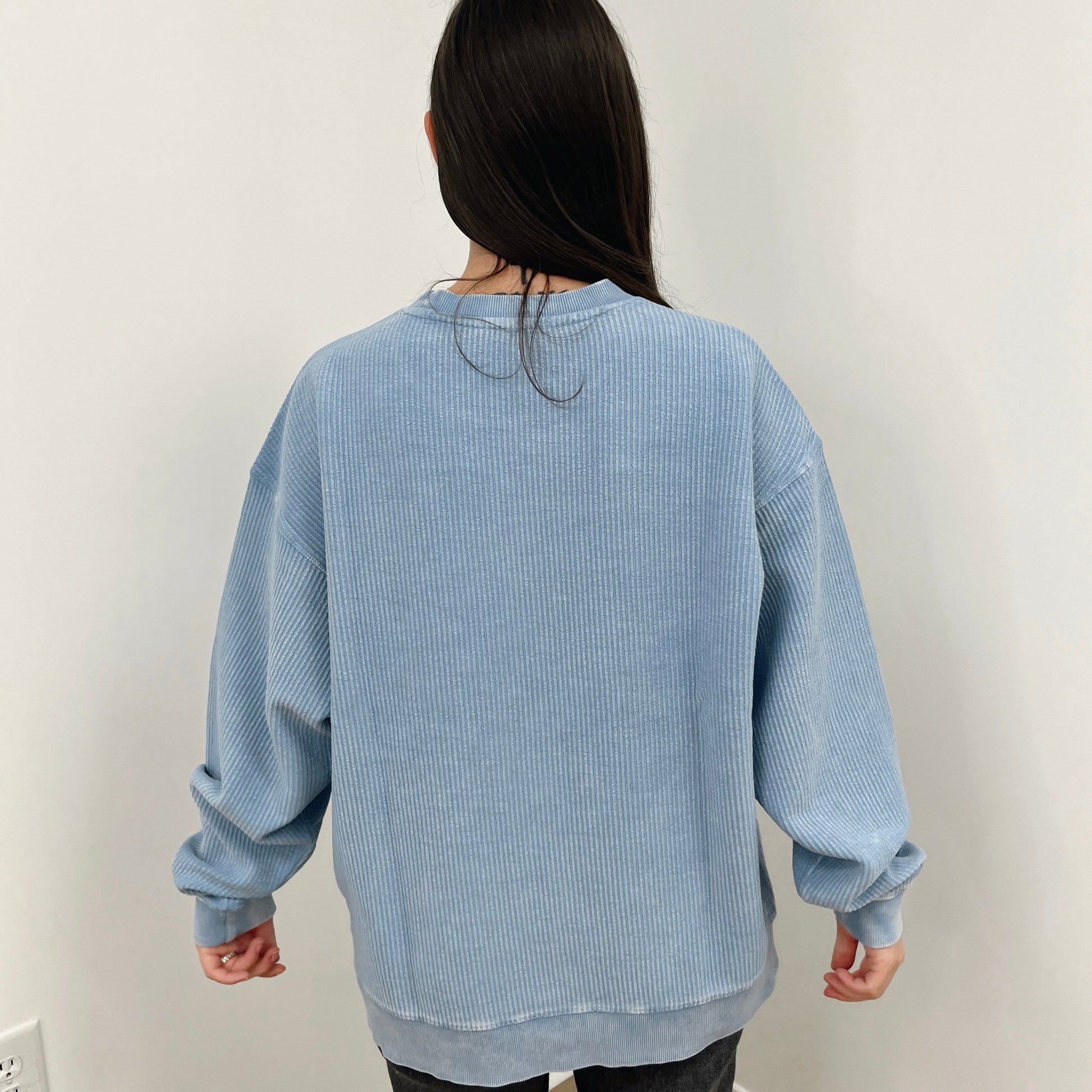 Pacific Blue Oversized Corded Crew - clothing by TeeHivey.com (Image 2)