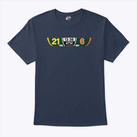 Packers 21 Bears 6 Scoreboard Fourth Quarter Football T Shirt