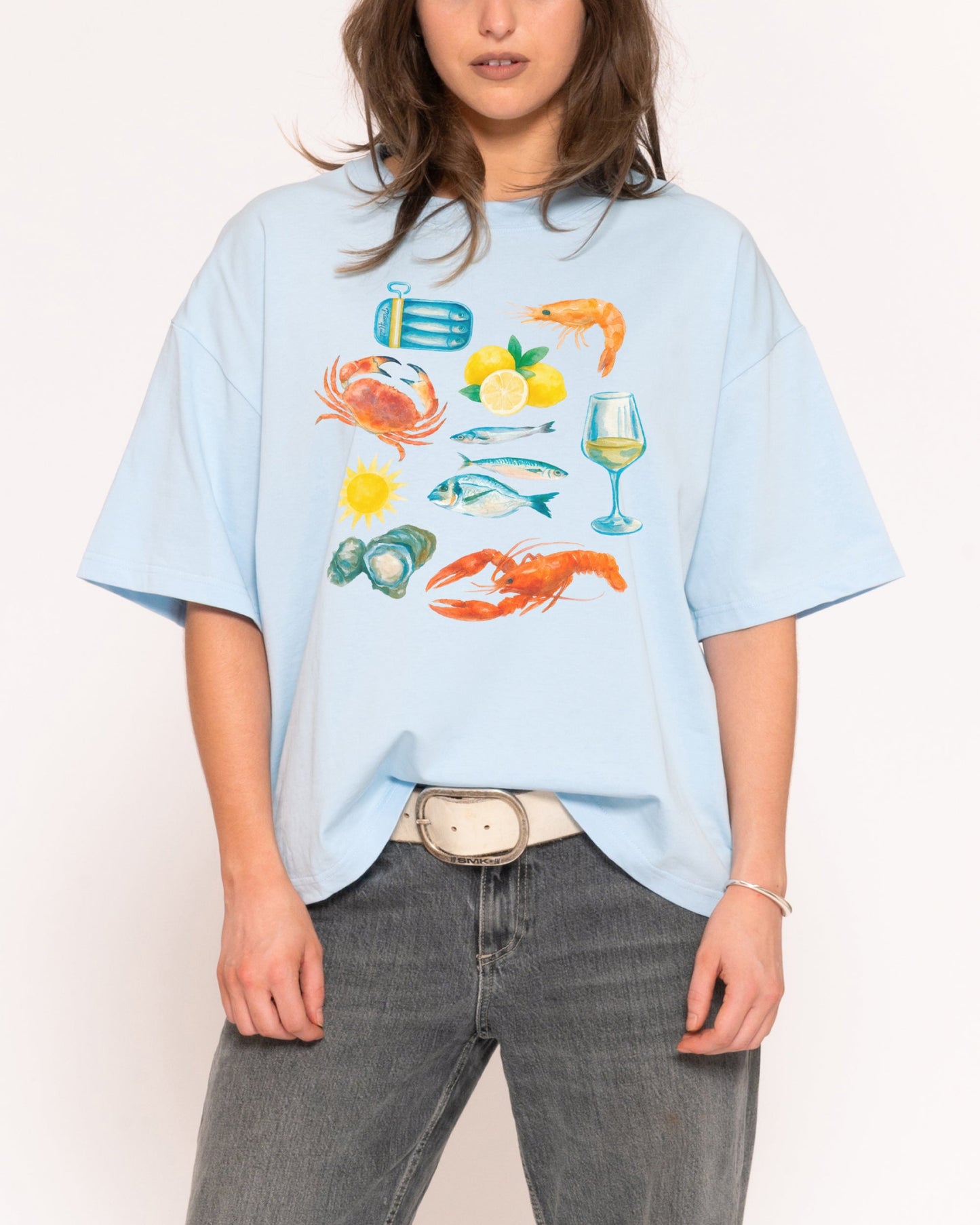 Seafood Platter Boxy Crop Tee