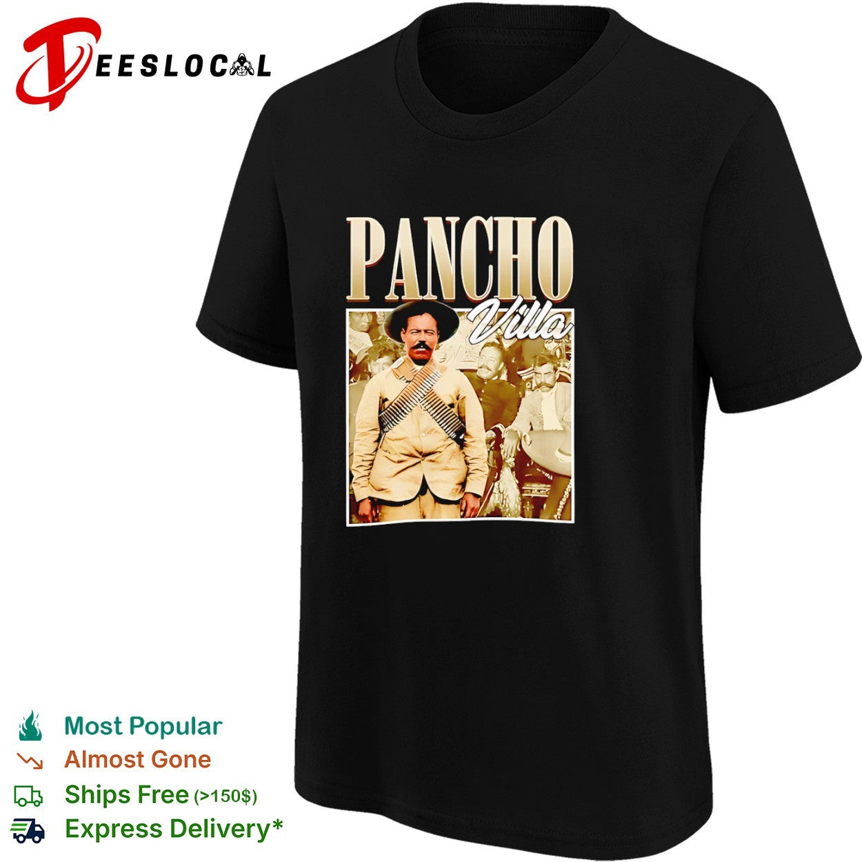 Pancho Villa Mexican Revolution Leader Portrait Historical Figure shirt