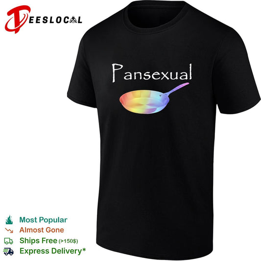 Pansexual frying pan with LGBT flag pattern shirt