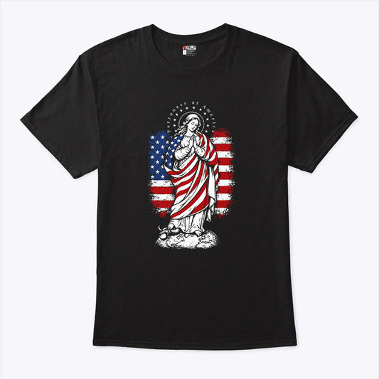 Patroness Of The USA Blessed Virgin Mary Catholic Art T Shirt