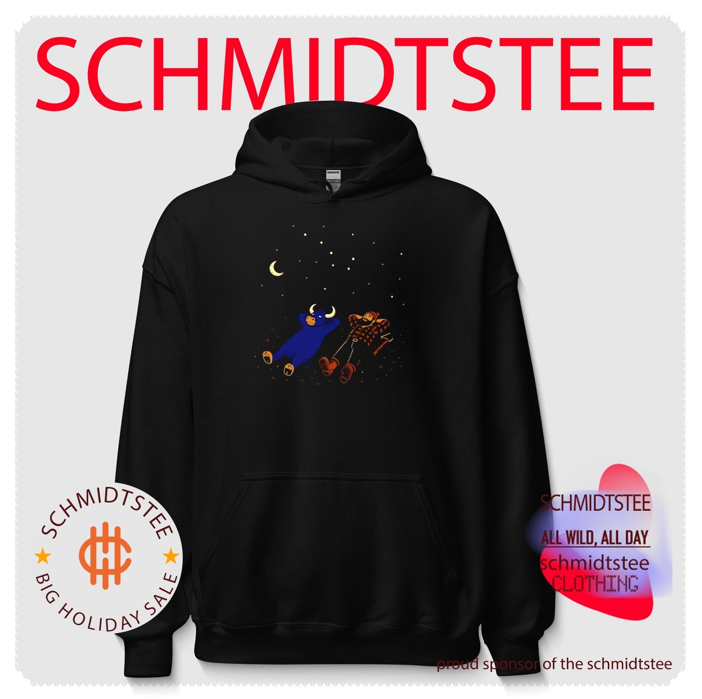 Paul Bunyan and Babe the Blue Ox Stargazing shirt