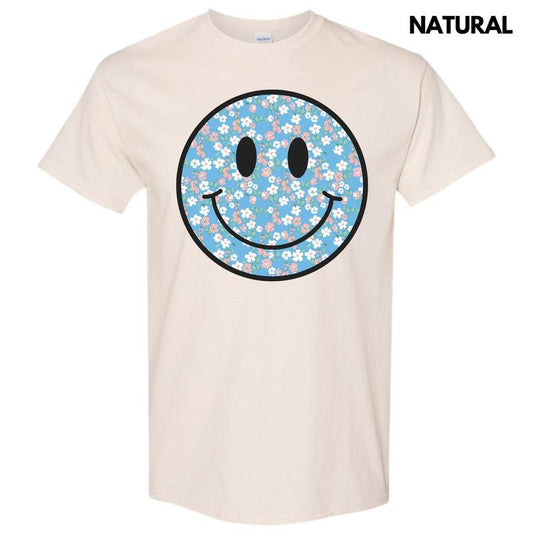 Peachy Blooms Happy Face Gildan Short Sleeve T-Shirt 'NLB'