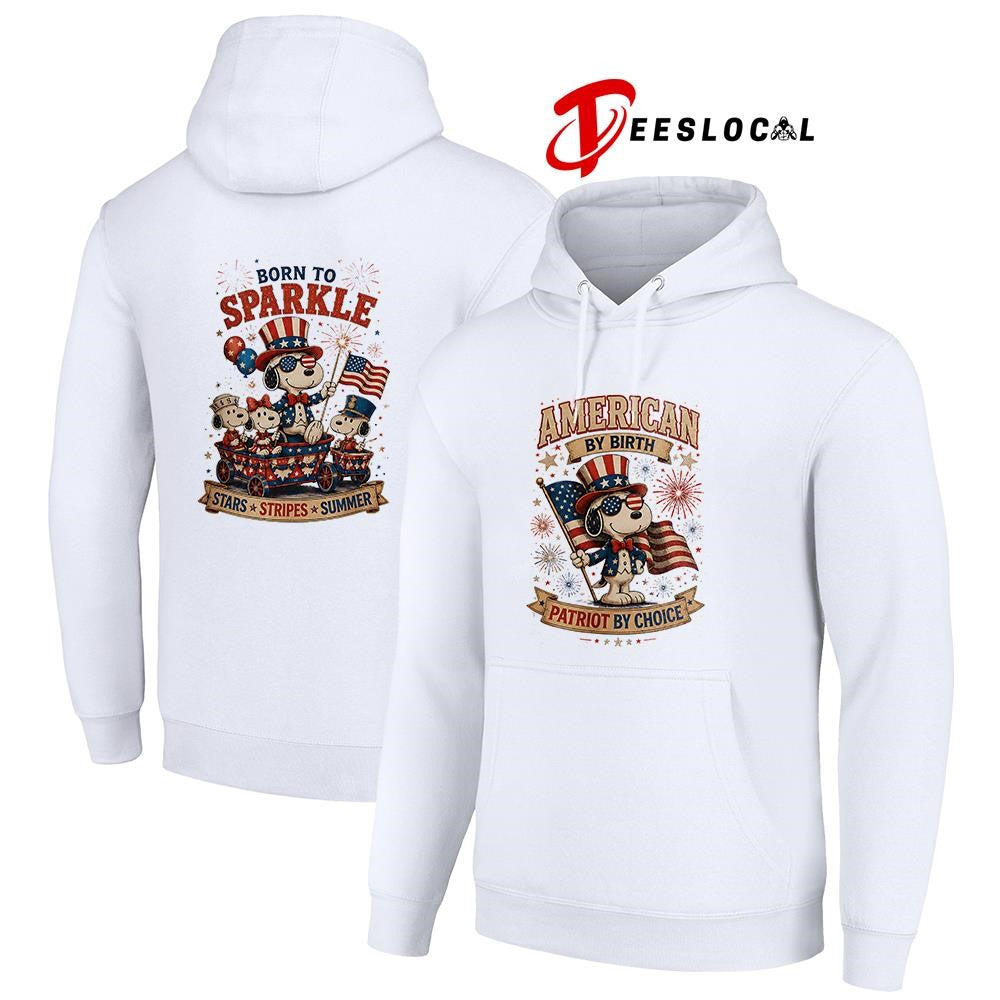 Peanuts Snoopy American by birth Patriot by choice born to sparkle shirt