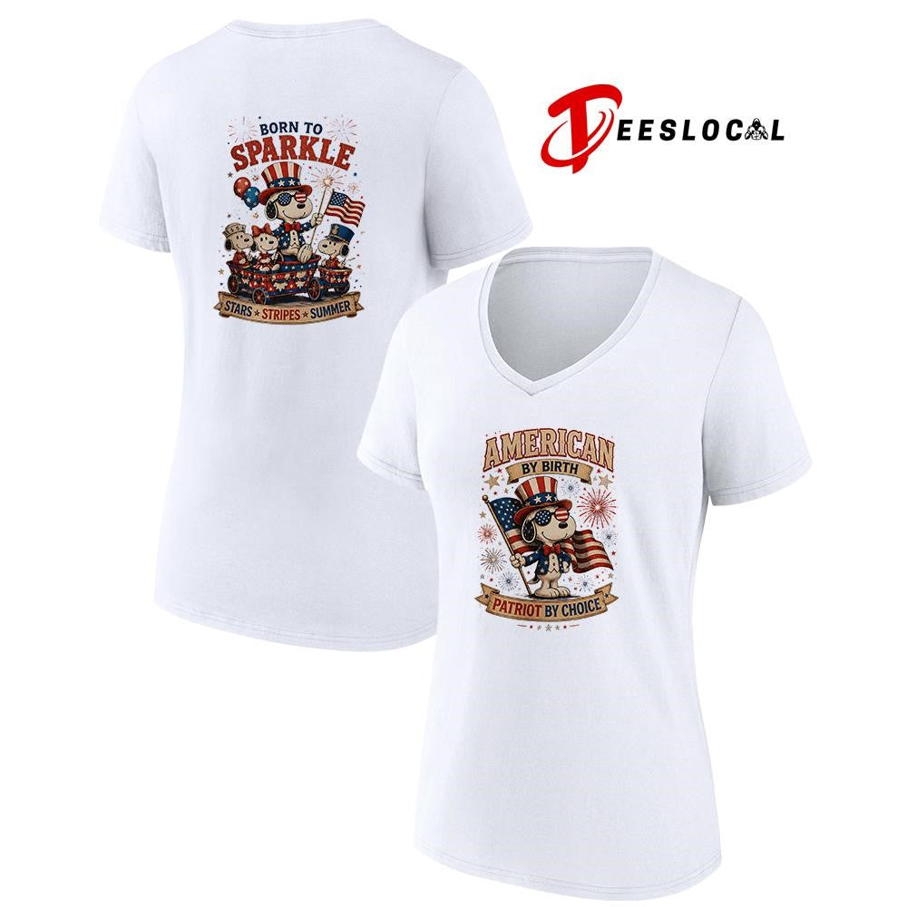 Peanuts Snoopy American by birth Patriot by choice born to sparkle shirt