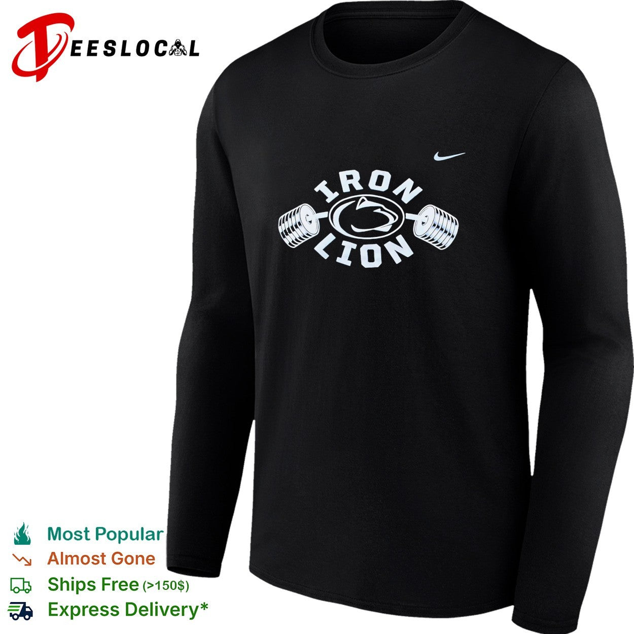 Penn State Iron Lion barbell logo shirt