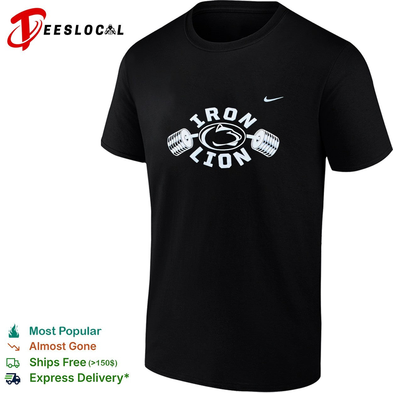 Penn State Iron Lion barbell logo shirt