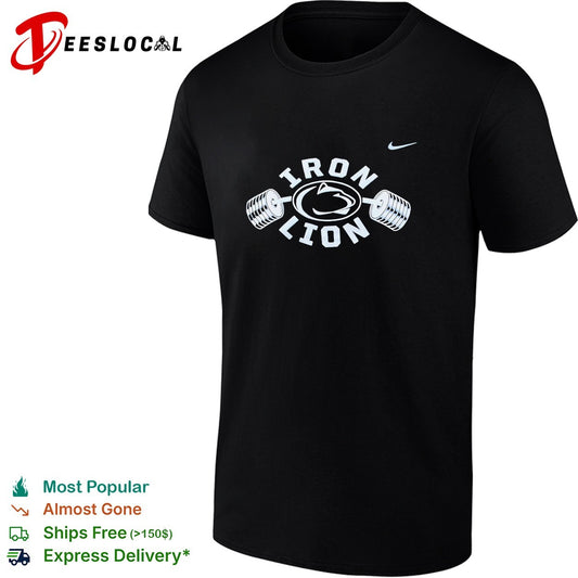 Penn State Iron Lion barbell logo shirt