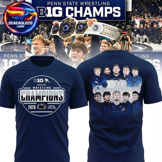 Penn State Nittany Lions Big 10 Men’s Wrestling Champions 2026 Two Sided Shirt