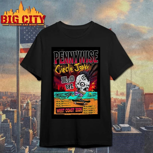 Pennywise And Circle Jerks West Coast 2026 Tour Poster T-shirt