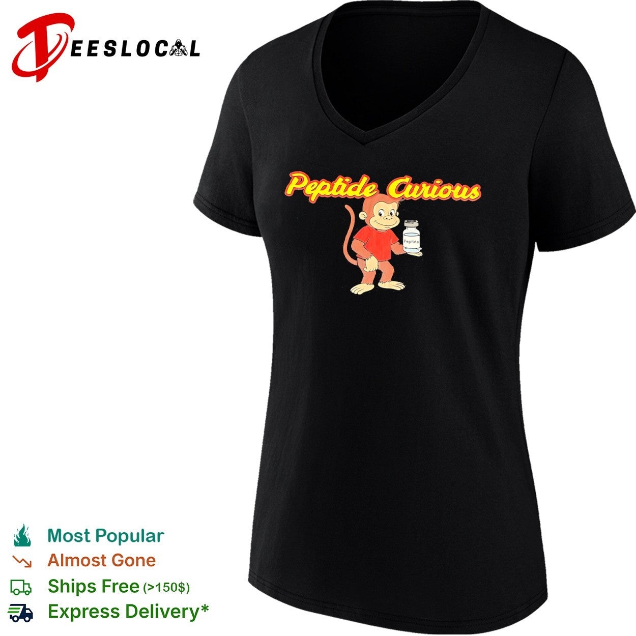 Peptide Curious George monkey shirt