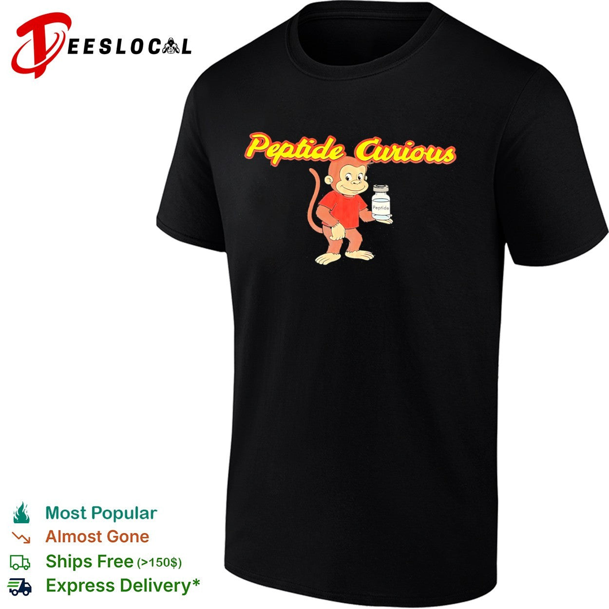 Peptide Curious George monkey shirt