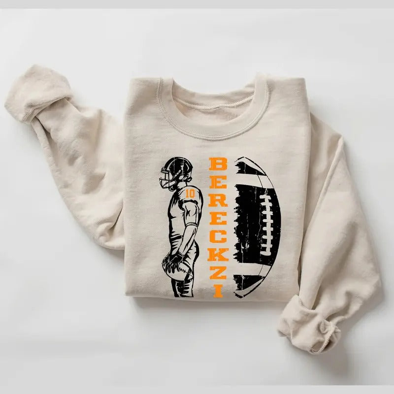 Personalized Football Sweatshirt - Adult Youth Team Name Football Player Tee - Football Cheerleader shirt - Football fan Sweater Menswear Hoodie Tops Pullover Casual Long Sleeve