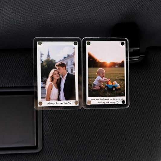 Personalized Photo Car Visor Clip For Dad Gifts, Drive Safe Daddy, New Born Gift, Gift for Dad from Son or Daughter Keepsake, Gift For Husband,Portrait Car Visor Clip