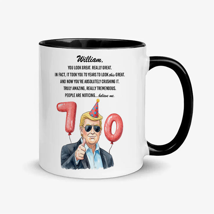 Personalized Trump 70th Birthday Mug